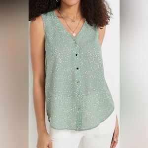 Maurice’s Women’s Madison Green Button Down Flowy Tank Top Blouse Size XXL